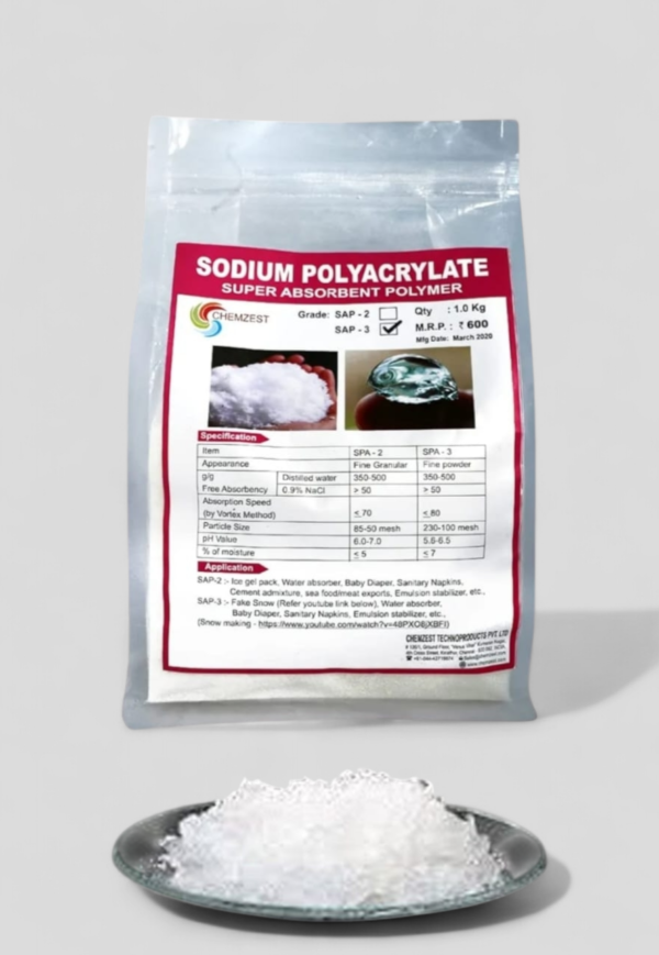 Silcozest SAP 3 (Superabsorb SAP-3 Sodium polyacrylate 1 kg Pack